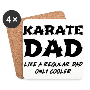 Karaté papa comme un père régulier seulement plus cool - Dessous de verre (lot de 4) - blanc - Devant