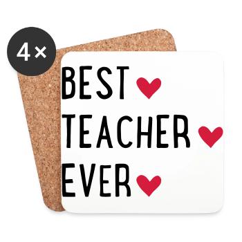 Best Teacher ever - Untersetzer (4er-Set) - Weiß - Vorne