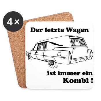 Der letzte Wagen ist immer ein Kombi - Untersetzer (4er-Set) - Weiß - Vorne