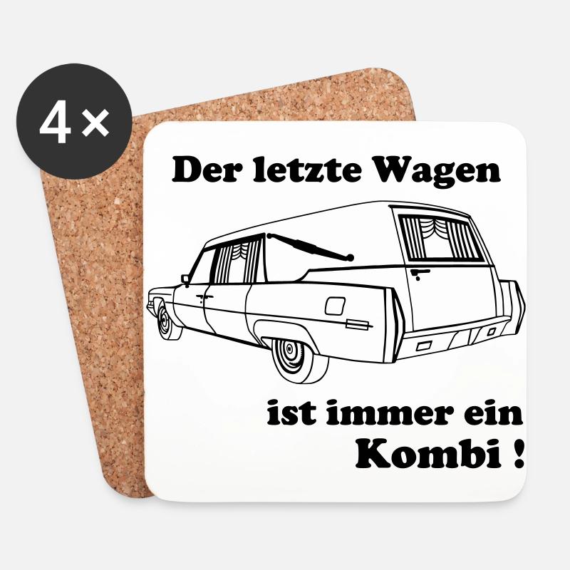 Der letzte Wagen ist immer ein Kombi - Untersetzer (4er-Set) - Weiß