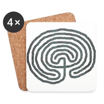 spirale GEHIRN HIRN LABYRINTH - Untersetzer (4er-Set) - Weiß - Vorne