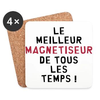 Magnétiseur / Radiesthésie / Rebouteux / Médecine - Dessous de verre (lot de 4) - blanc - Devant