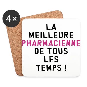 Pharmacien / Pharmacienne / Pharmacie / Médecin - Dessous de verre (lot de 4) - blanc - Devant