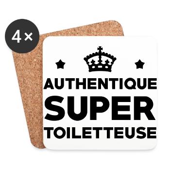 Toiletteur / Toiletteuse / Toilettage / Chien Chat - Dessous de verre (lot de 4) - blanc - Devant