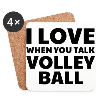 Volleyball - Volley Ball - Volley-Ball - Sport - Coasters (set of 4) - white - Front