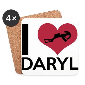 I Love Daryl - Untersetzer (4er-Set) - Weiß - Vorne