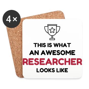 Researcher Research Forscher Chercheur Recherche - Coasters (set of 4) - white - Front
