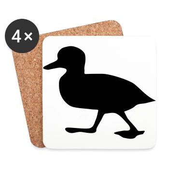 Duck, chick 3 (super cheap!) - Coasters (set of 4) - white - Front
