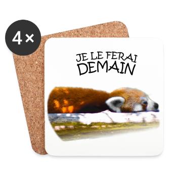 Je le ferai demain - Dessous de verre (lot de 4) - blanc - Devant