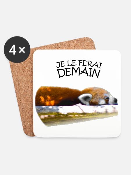 Je le ferai demain - Dessous de verre (lot de 4) - blanc