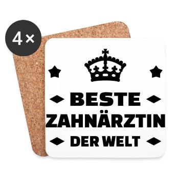 Dentist Zahnarzt Dentiste Zahnärztin Medecine - Coasters (set of 4) - white - Front