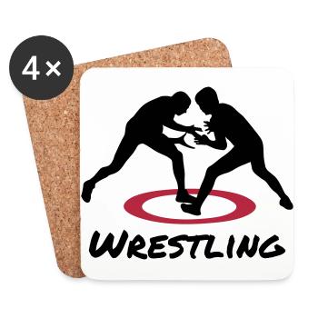 Wrestling, Ringen - Untersetzer (4er-Set) - Weiß - Vorne