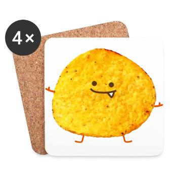 Funny chips - Coasters (set of 4) - white - Front