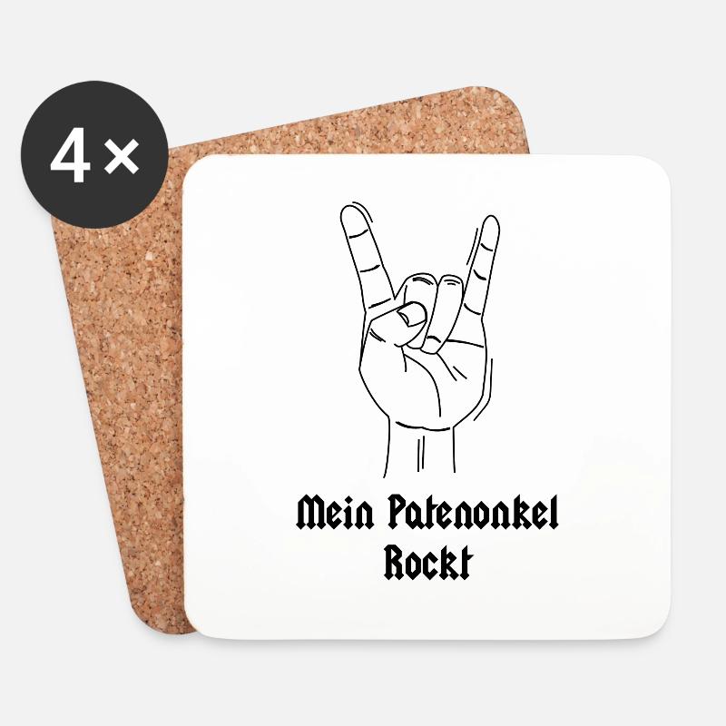 Mein Patenonkel Rockt - Untersetzer (4er-Set) - Weiß