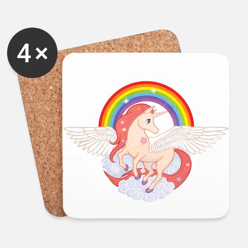 Pegasus Einhorn 01 - Untersetzer (4er-Set) - Weiß