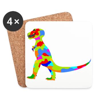 Dinosaur - Coasters (set of 4) - white - Front