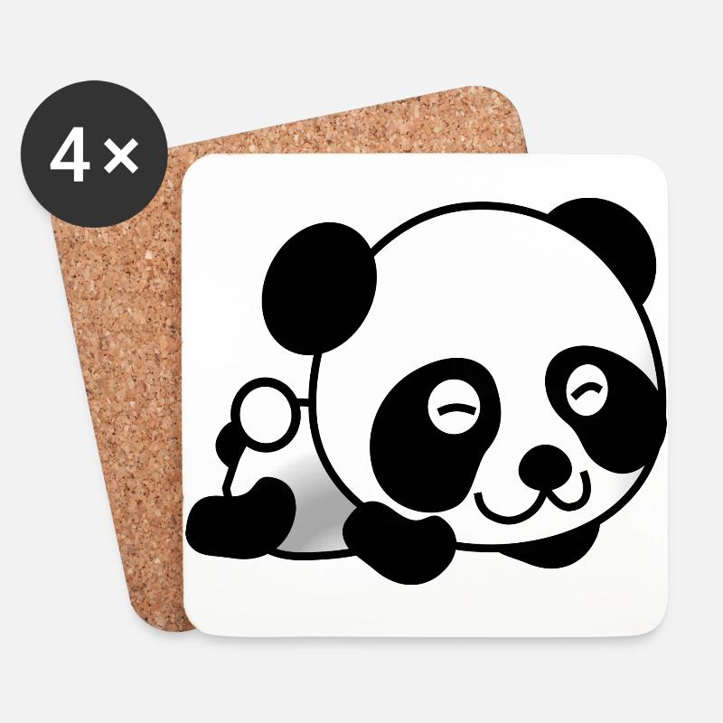 Panda - Untersetzer (4er-Set) - Weiß