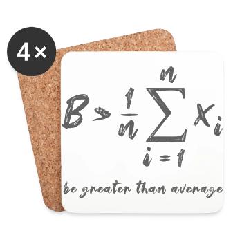 Be Greater Than Average Geek Math Formula Gift - Coasters (set of 4) - white - Front