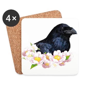 Raven - Coasters (set of 4) - white - Front