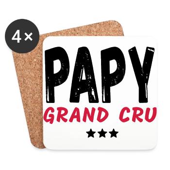 Papy grand cru - Dessous de verre (lot de 4) - blanc - Devant