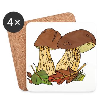 Mushrooms - Coasters (set of 4) - white - Front