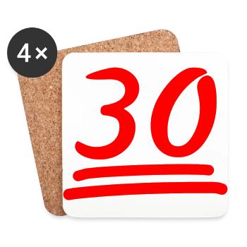 30-30e anniversaire - Dessous de verre (lot de 4) - blanc - Devant