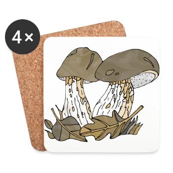 Fungi - Coasters (set of 4) - white - Front