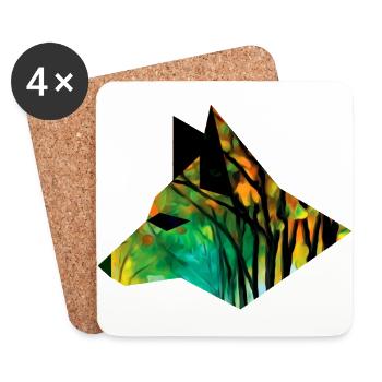 Renard - Dessous de verre (lot de 4) - blanc - Devant