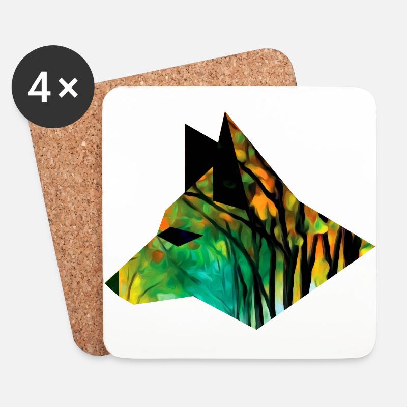Fox - Coasters (set of 4) - white