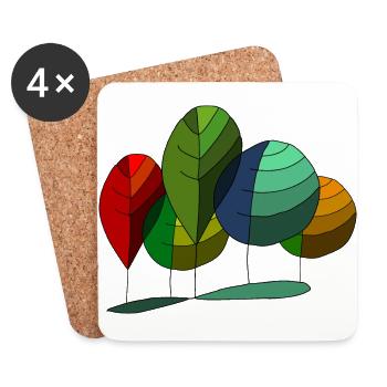 Trees - Coasters (set of 4) - white - Front
