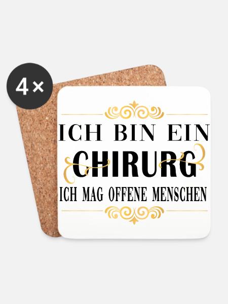 chirurg mag offene menschen schwarz gold pattern - Untersetzer (4er-Set) - Weiß