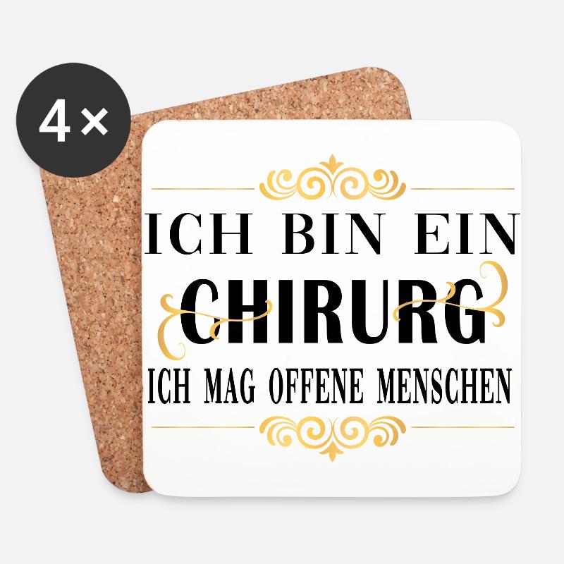 chirurg mag offene menschen schwarz gold pattern - Untersetzer (4er-Set) - Weiß