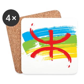 Amazigh Flag (Artistic variant) - Coasters (set of 4) - white - Front