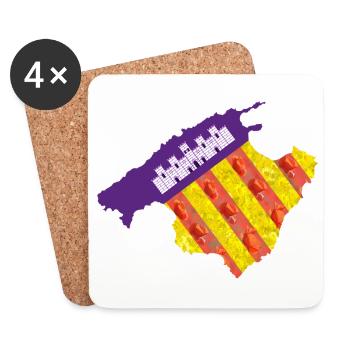 Spring in Mallorca - Sa Roqueta primaveral - Coasters (set of 4) - white - Front