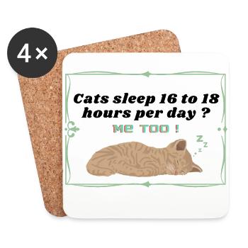 cats sleep - Dessous de verre (lot de 4) - blanc - Devant