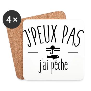 Je peux pas j ai pêche - Dessous de verre (lot de 4) - blanc - Devant