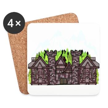 Austria Medieval Castle Fortress Fantasy Knights - Coasters (set of 4) - white - Front