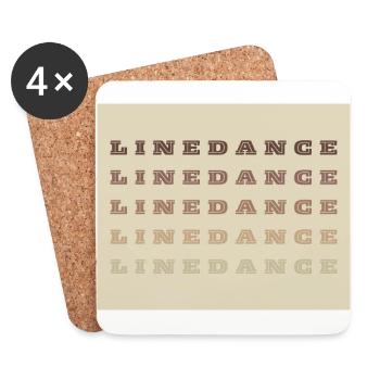 Line Dance Font - Coasters (set of 4) - white - Front