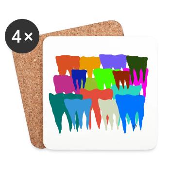 Je chie sur tes dents - Dessous de verre (lot de 4) - blanc - Devant