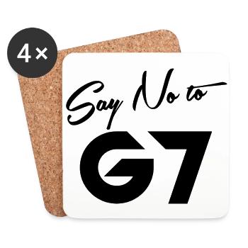 Anti G 7 Slogan - Untersetzer (4er-Set) - Weiß - Vorne