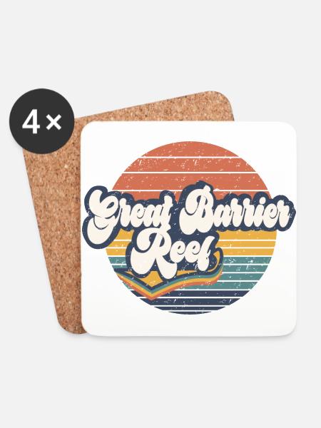Great Barrier Reef - Coasters (set of 4) - white
