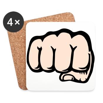 Fist hand icon front - Coasters (set of 4) - white - Front