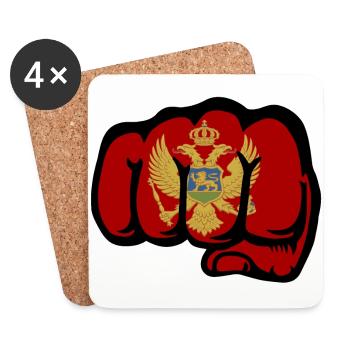 Montenegro Flagge Faust - Untersetzer (4er-Set) - Weiß - Vorne
