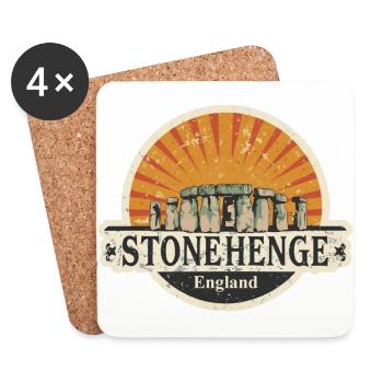 stonehenge england sunset - Coasters (set of 4) - white - Front
