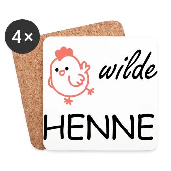 wilde Henne - Untersetzer (4er-Set) - Weiß - Vorne