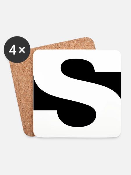 negative s - Untersetzer (4er-Set) - Weiß