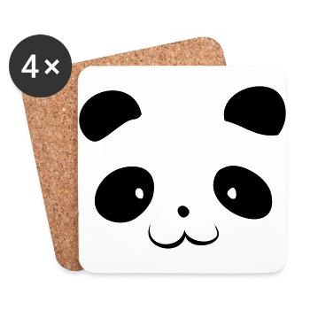 Panda Head - Dessous de verre (lot de 4) - blanc - Devant