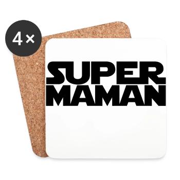 j'ai une super maman - Dessous de verre (lot de 4) - blanc - Devant