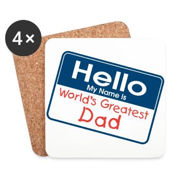 Weltbester Vater - Untersetzer (4er-Set) - Weiß - Vorne