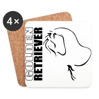GOLDEN RETRIEVER PROFIL - Untersetzer (4er-Set) - Weiß - Vorne